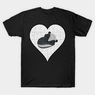 Jigsaw  Skunk Heart Design - Wild Animal Skunk T-Shirt